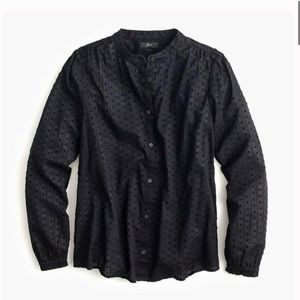 J.Crew S Swiss Dot Shirt Black